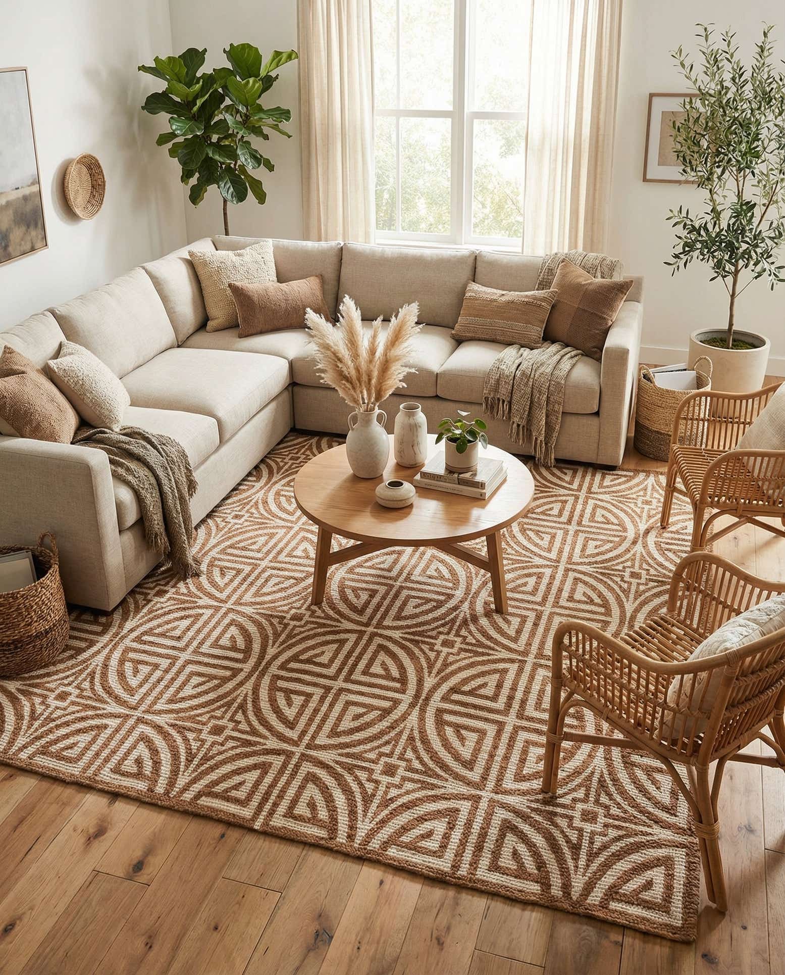 7' 10 x 7' 10 Hand Woven Chenille Jute Square Rug