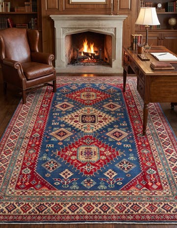 6' x 9' 2 Hand Knotted Kazak Rug