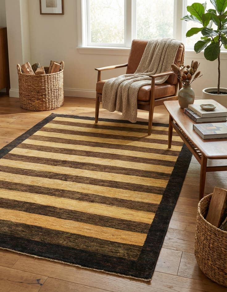 Detail image of 5' x 6' 3  Hand Knotted Modern Ziegler Rug