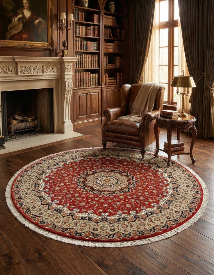 Detail image of  9' 10 x 9' 10 Tabriz Round Rug