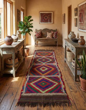 2' 1 x 7' 2 Hand Woven Kilim Fars Wool Runner Rug