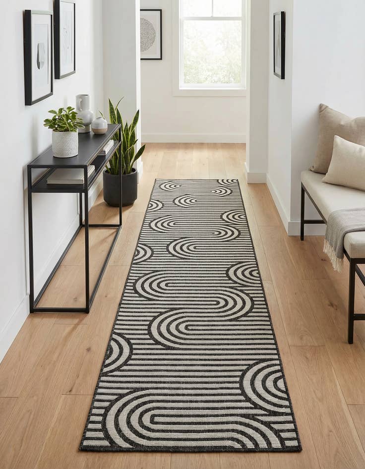 Detail image of 2' 7 x 12' Easy-Clean Modern Indoor / Outdoor Runner Rug