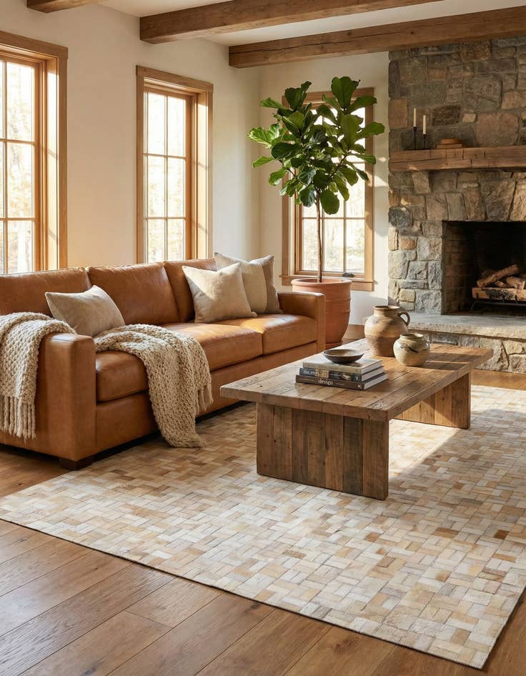 Detail image of 5' 4 x 7' 6 Cowhide Rug