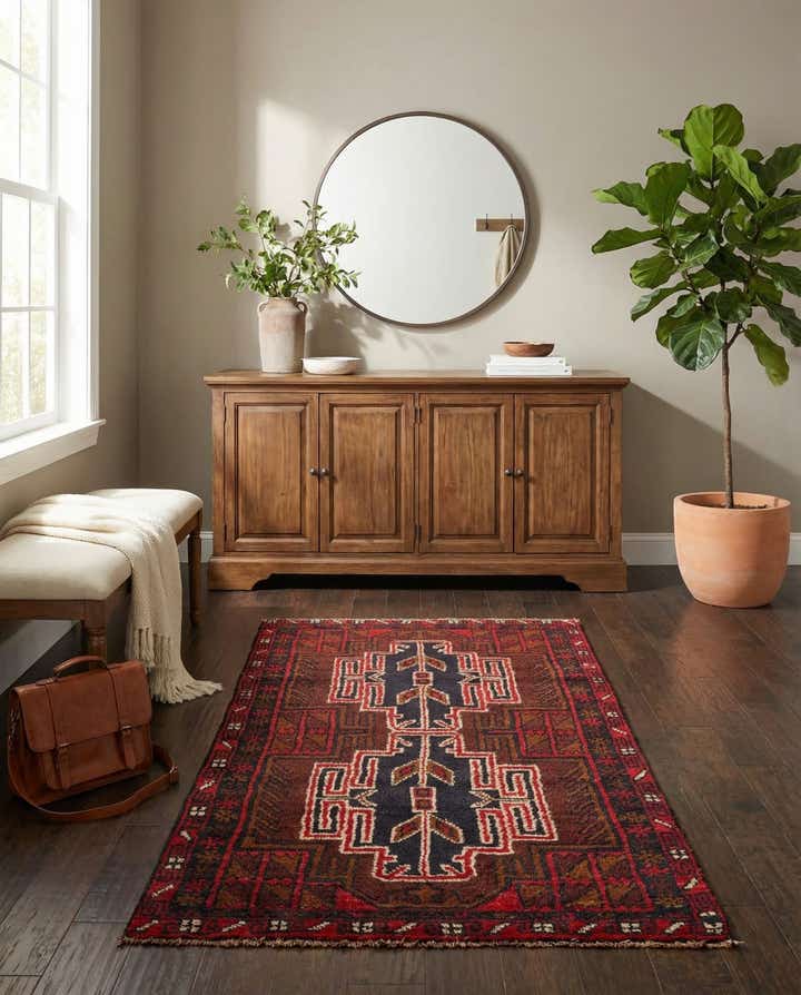 2' 9 x 4' 10 Hand Knotted Balouch Persian Wool Rug