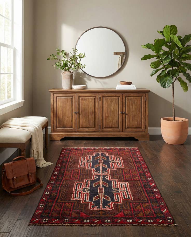 Detail image of 2' 9 x 4' 10 Hand Knotted Balouch Persian Wool Rug