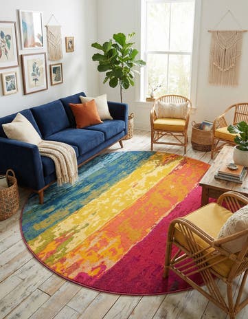 8' x 8' Washable Hyacinth Round Rug