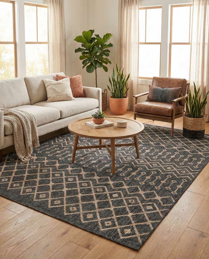 6' x 9' Easy-Clean Lattice Indoor / Outdoor Rug