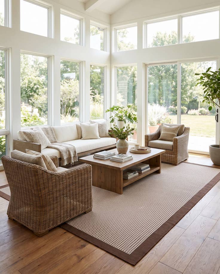 Detail image of 7' 10 x 10' Easy-Clean Border Indoor / Outdoor Rug