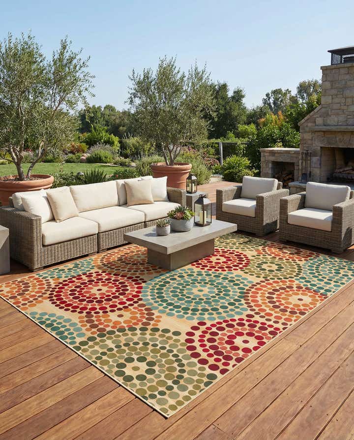 10' x 13' Easy-Clean Modern Indoor / Outdoor Rug