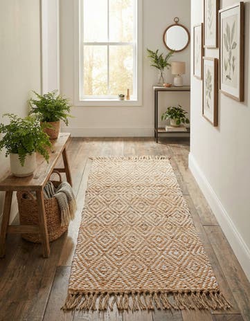 2' x 5' Hand Woven Braided Jute Runner Rug