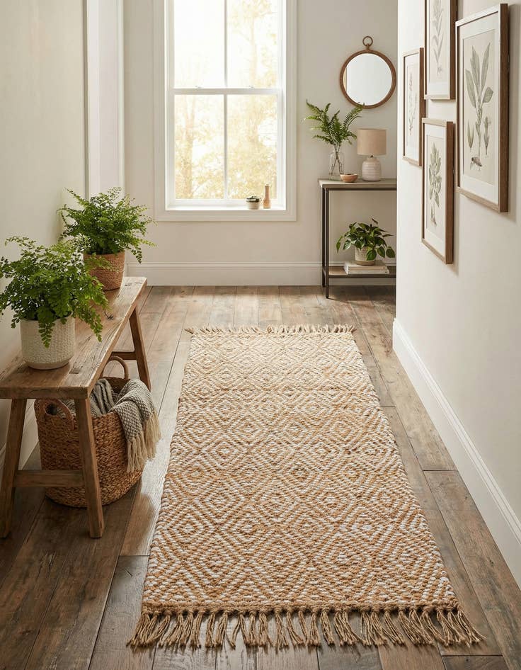 Detail image of  2' x 5'  Hand Woven Braided Jute Runner Rug