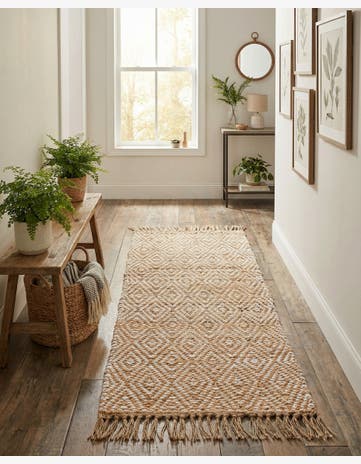 Natural Hand Woven Braided Jute Runner Rug