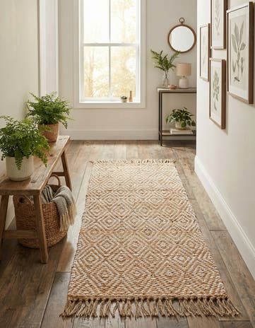 2' x 5' Hand Woven Braided Jute Runner Rug