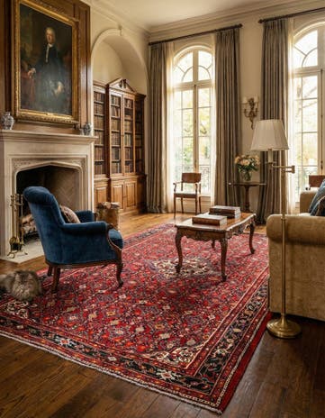 6' 11 x 10' 2 Hamedan Wool Rug