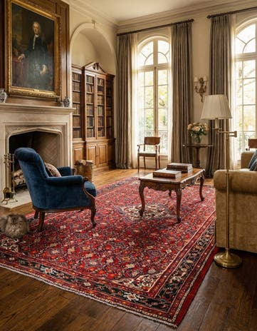6' 11 x 10' 2 Hamedan Wool Rug