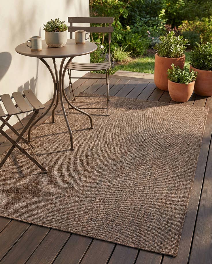 Detail image of 4' x 6' Easy-Clean Solid Indoor / Outdoor Rug