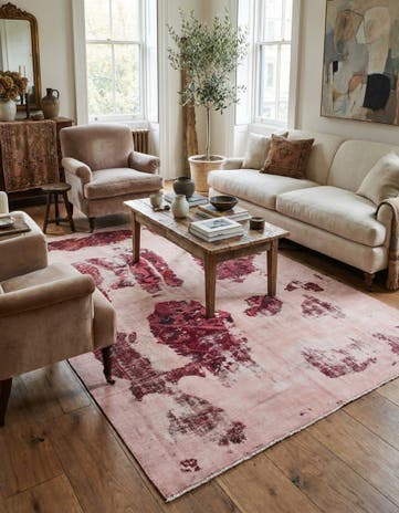 6' x 8' 5 Hand Knotted Ultra Vintage Persian Wool Rug