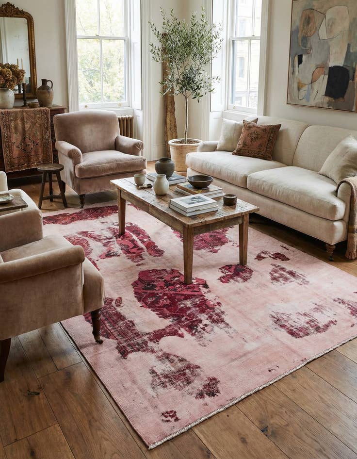 Detail image of 6' x 8' 5  Hand Knotted Ultra Vintage Persian Wool Rug