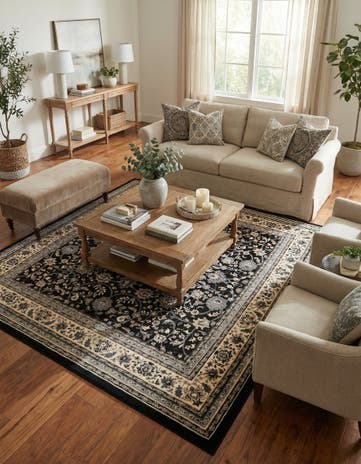 Black Yasmin Square Rug