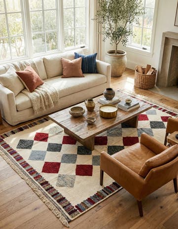 9' 4 x 12' 9 Hand Knotted Moroccan Wool Rug
