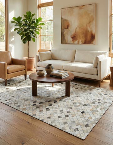 5' x 8' Cowhide Leather Rug