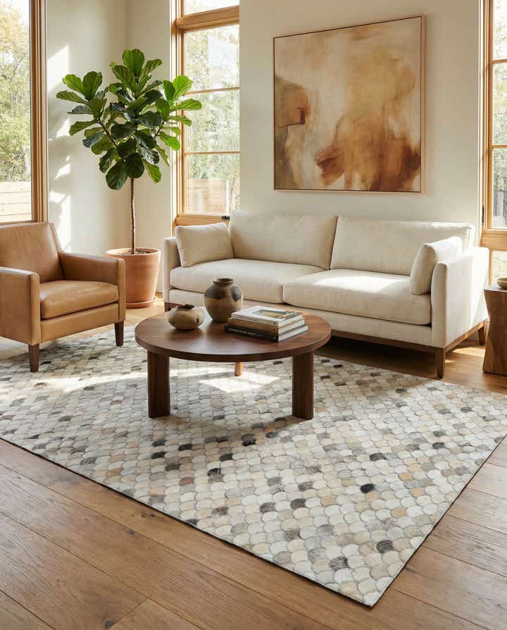 5' x 8' Cowhide Leather Rug