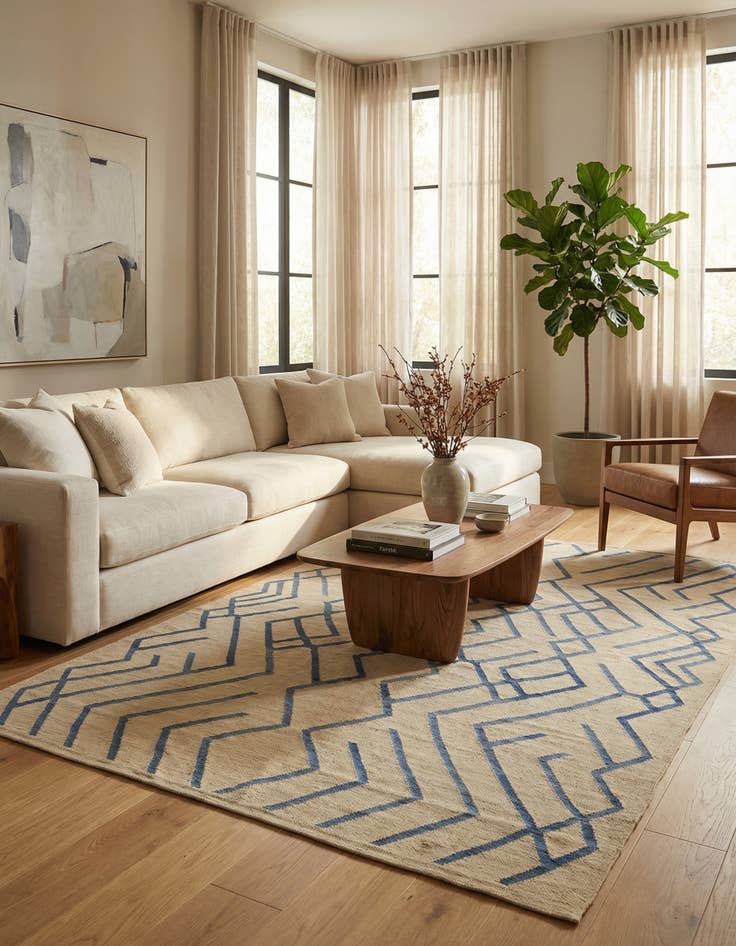 Detail image of 6' 10 x 9' 5  Hand Woven Kilim Modern Wool Rug