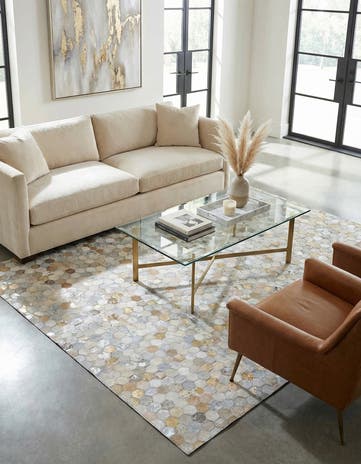 5' 1 x 8' Cowhide - Patchwork Rug