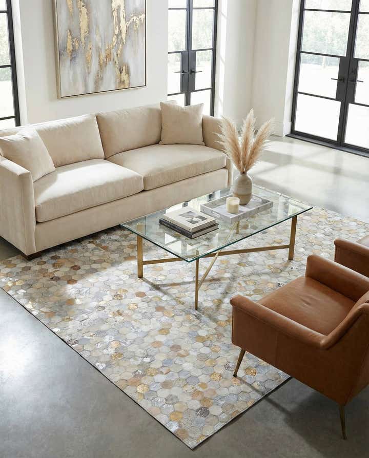 5' 1 x 8' Cowhide - Patchwork Rug