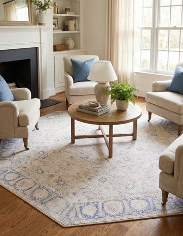 Beige Washable Timeless Octagon Rug
