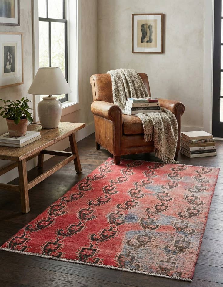 Detail image of 3' 3 x 5' 3  Hand Knotted Ultra Vintage Persian Wool Rug