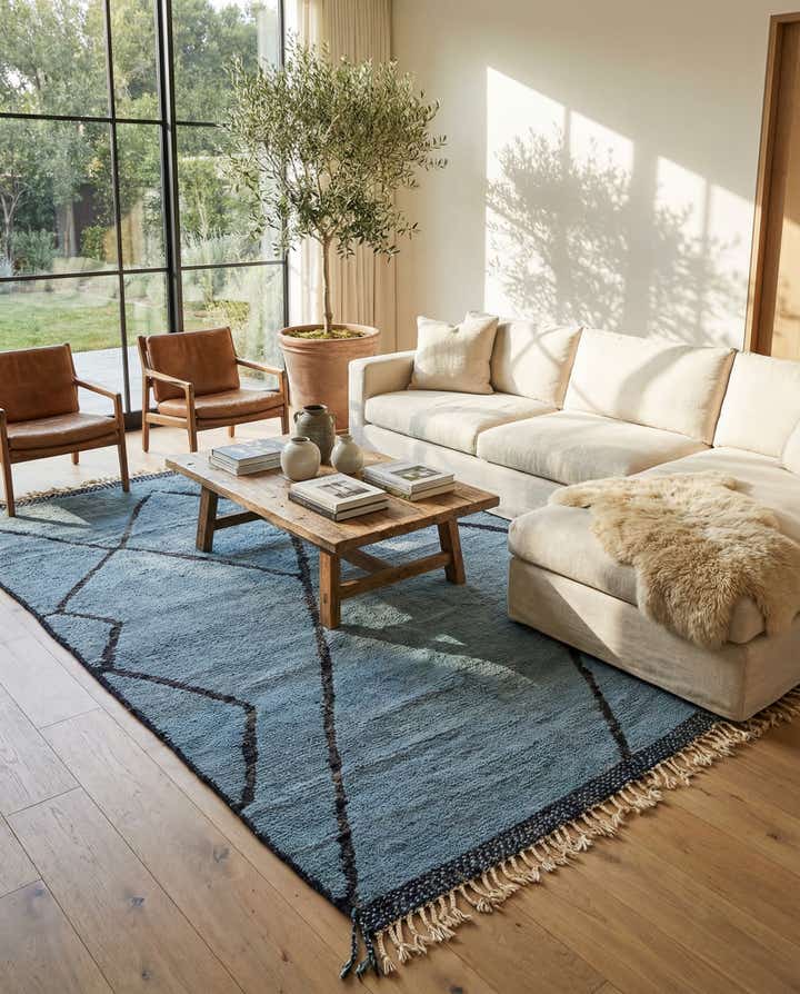 6' 5 x 10' 5 Hand Knotted Moroccan Wool Rug