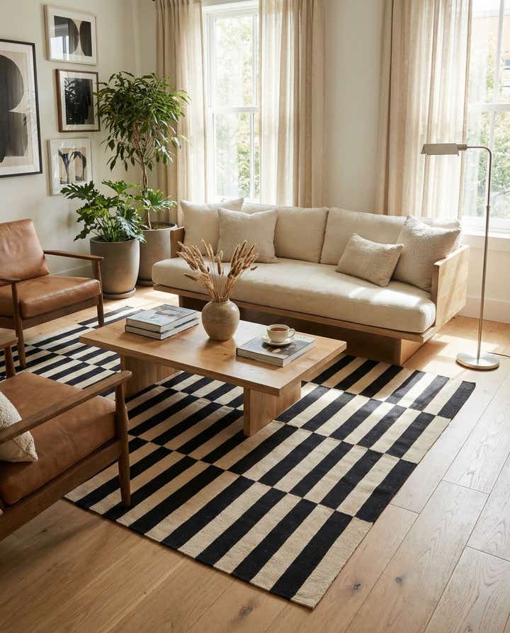 5' 8 x 8' Hand Woven Kilim Modern Wool Rug