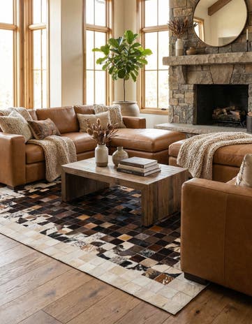 4' 11 x 7' 10 Cowhide Stocks Rug