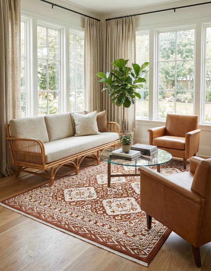 Detail image of 5' 2 x 7' 9 Nain Design Rug