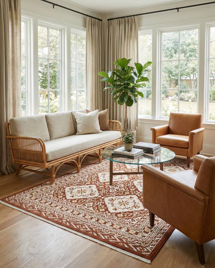Detail image of 5' 2 x 7' 9 Nain Design Rug