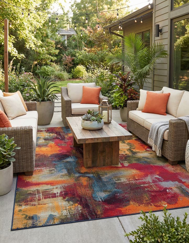 7' x 10' Easy-Clean Modern Indoor / Outdoor...