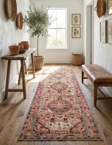 2' 8 x 8' 8 Hand Knotted Ultra Vintage Persian Wool Runner Rug