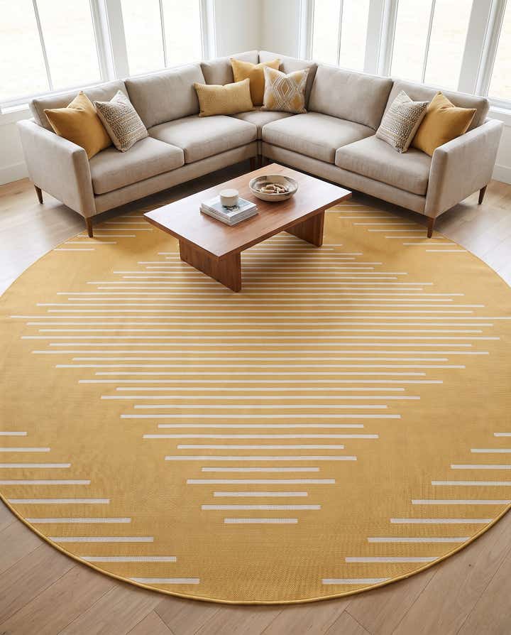 10' 8 x 10' 8 Easy-Clean Modern Indoor / Outdoor Round Rug