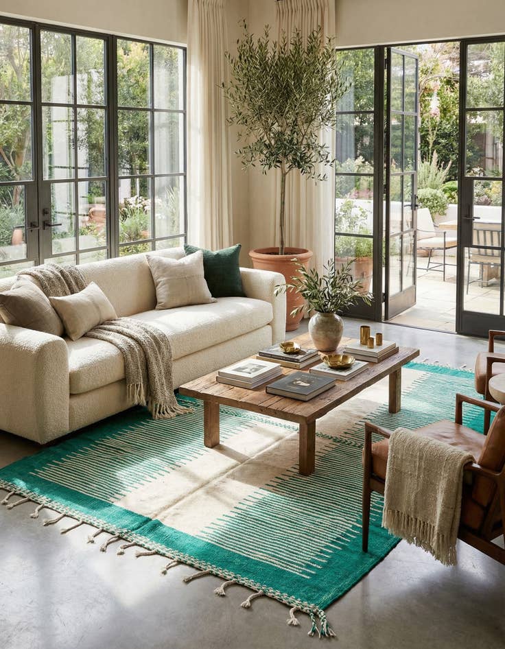 Detail image of 7' 3 x 11'  Hand Knotted Moroccan Wool Rug