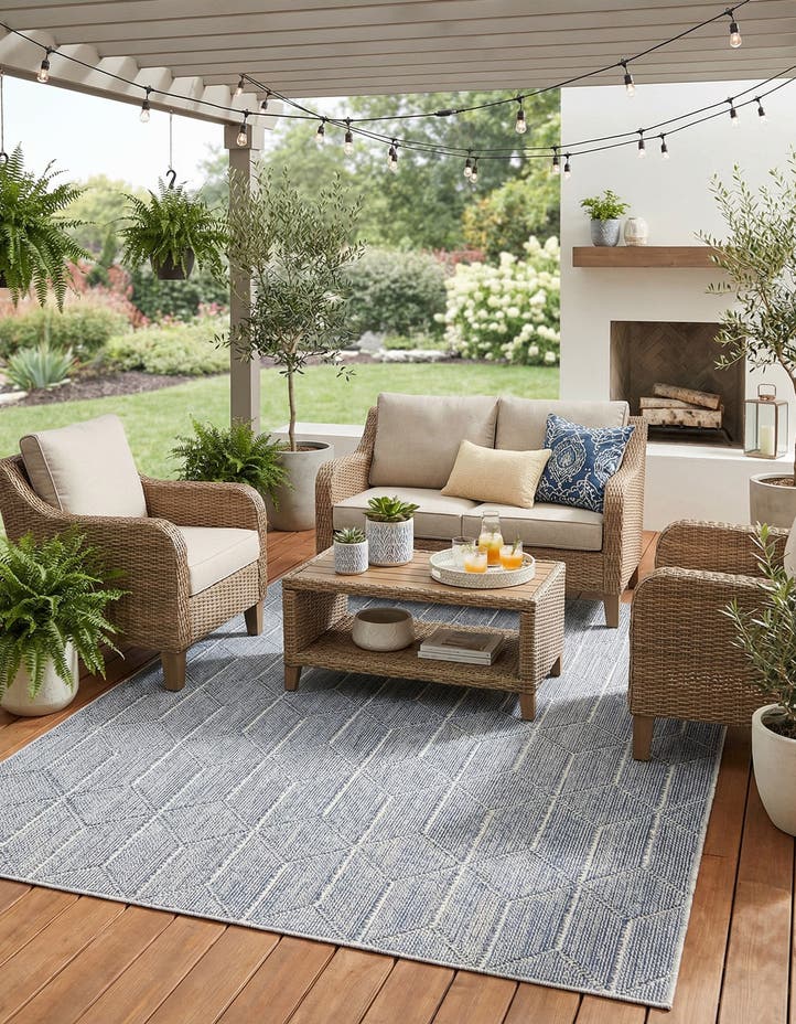 5' 3 x 8' Easy-Clean Lattice Indoor / Outdoo...