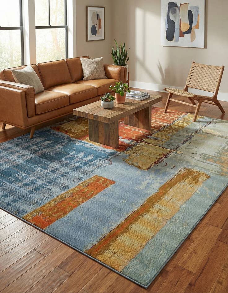 Detail image of 8' x 11' 4  Washable Modern Indoor / Outdoor Rug