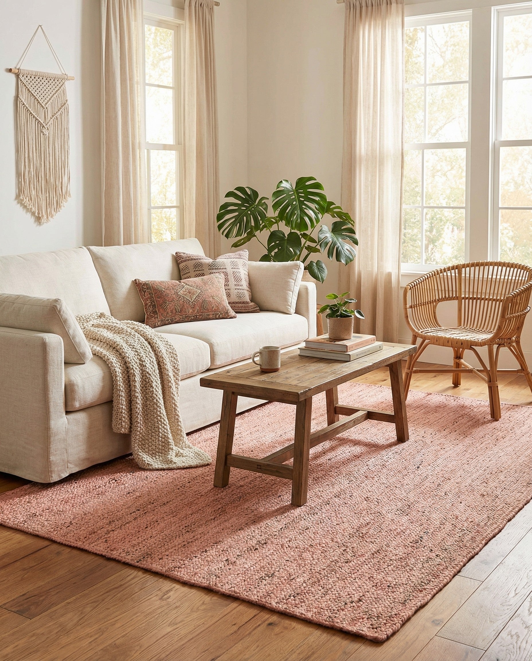  5' 1 x 8'  Hand Braided Jute Rug