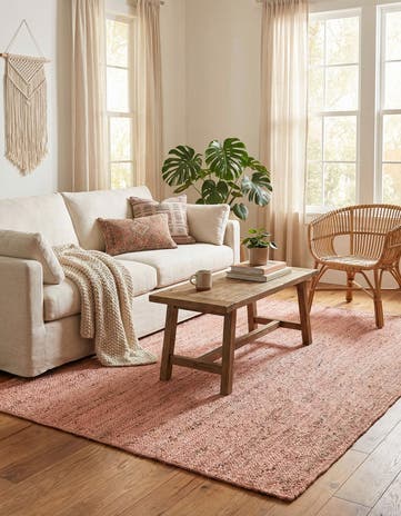 5' 1 x 8' Handmade Braided Jute Rug