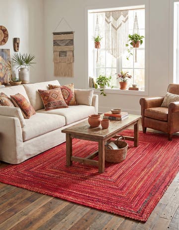 9' x 12' 2 Handmade Braided Chindi Rug