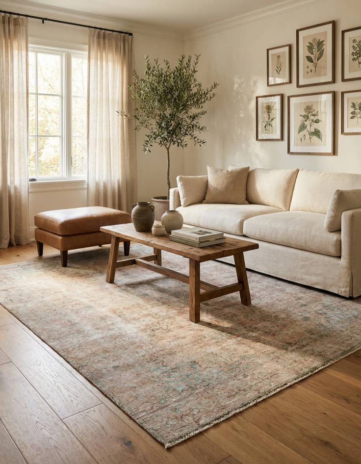 Detail image of 6' 5 x 9' 3  Hand Knotted Ultra Vintage Persian Wool Rug