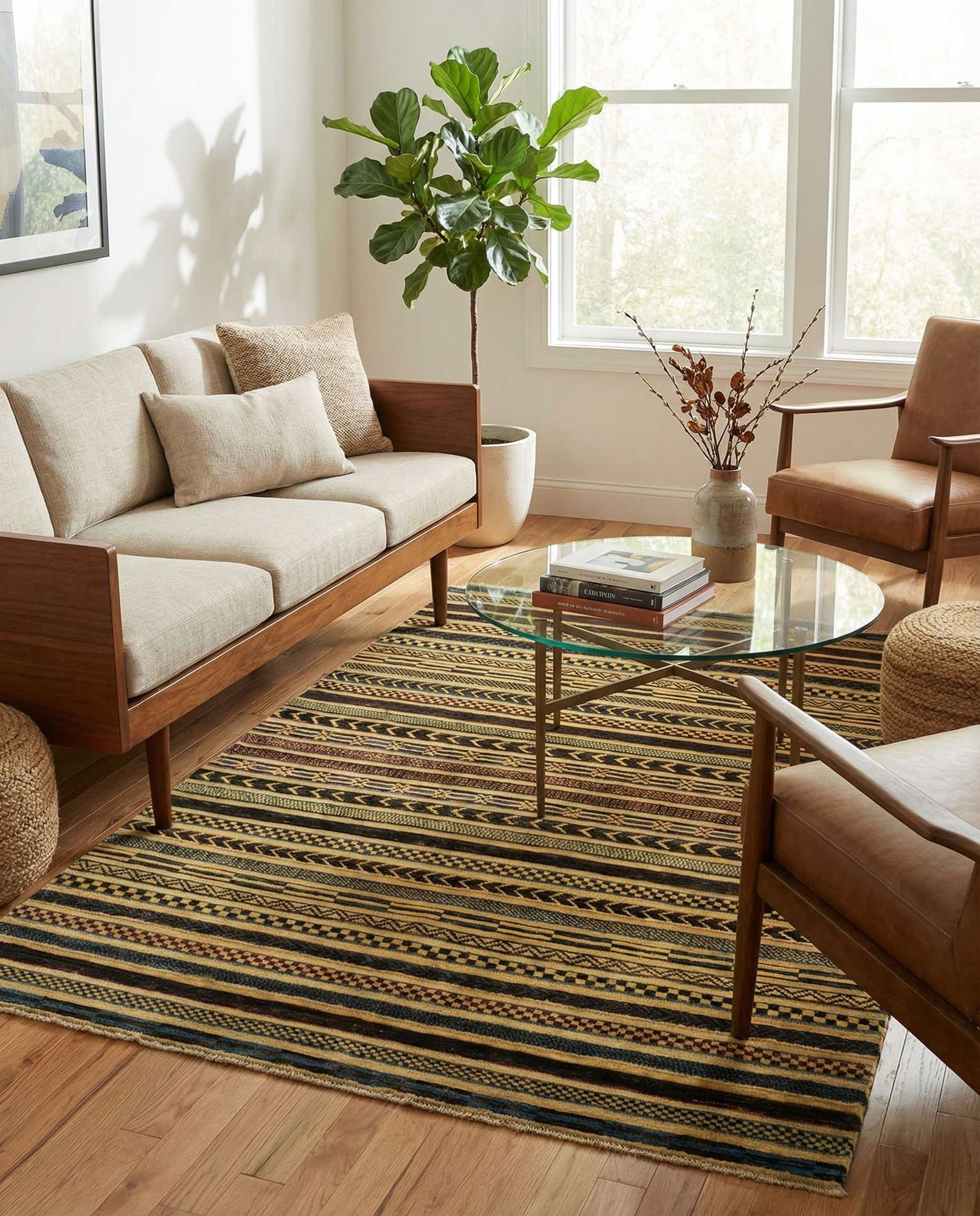 4' x 6' 4 Hand Knotted Modern Ziegler Rug