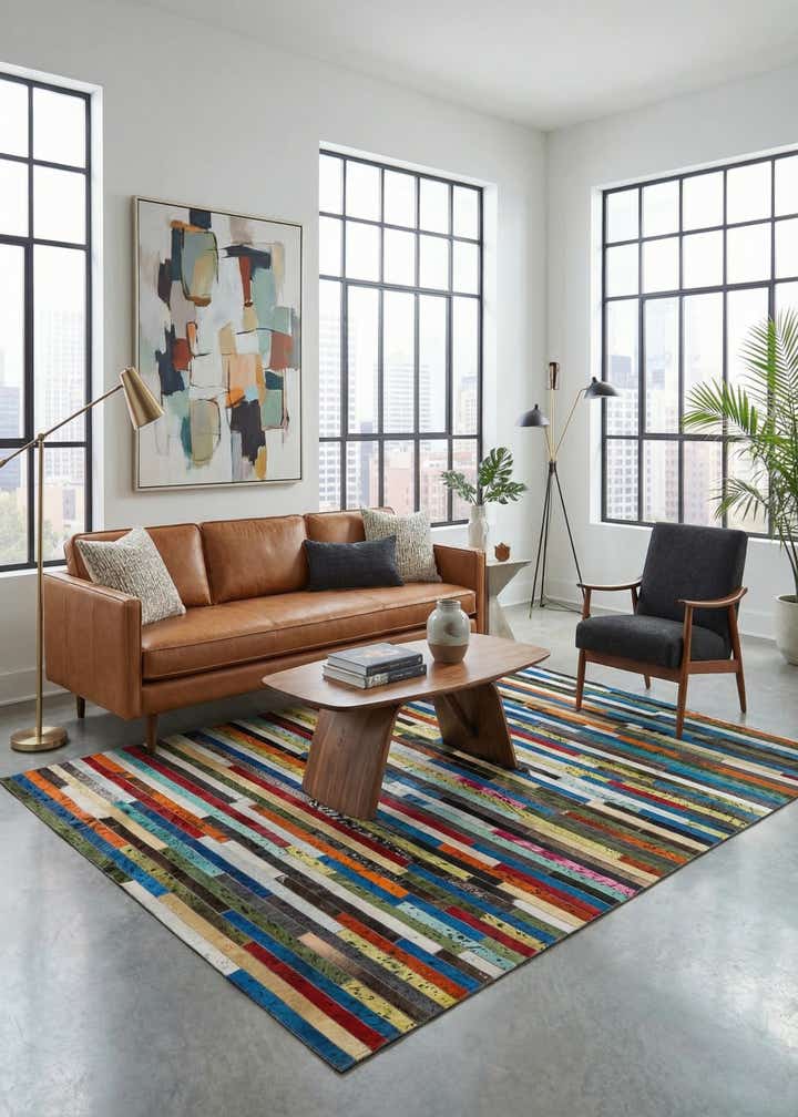 5' 1 x 8' 1 Cowhide - Patchwork Rug