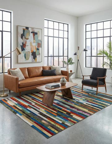 5' 1 x 8' 1 Cowhide - Patchwork Rug