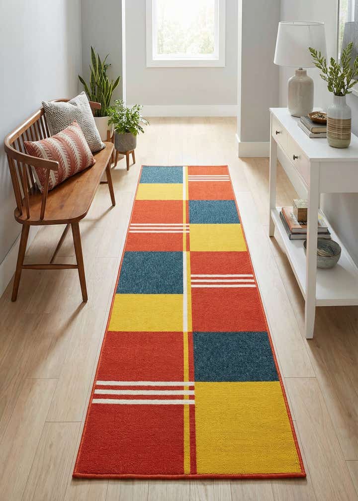 2' 7 x 10' Easy-Clean Modern Indoor / Outdoor Runner Rug